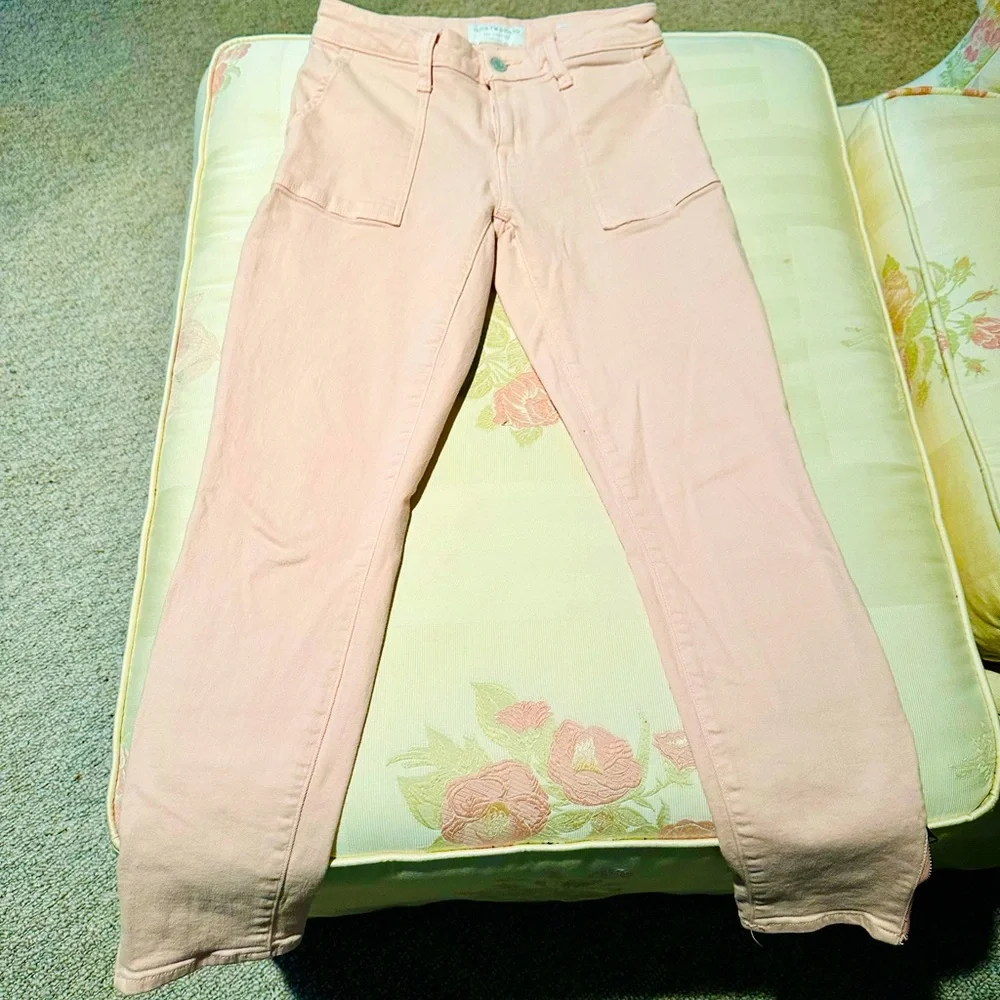 NWOT lucky Brand pale pink low rise skinny ankle zip jeans SZ 2/ 26 in👌🏻shape! - Picture 4 of 13